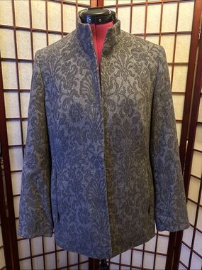 Women's Gray Patterned Stand-Collar Jacket